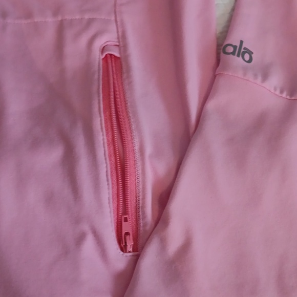 Alo Yoga Pink Full Zip Nylon Hooded Jacket - Picture 4 of 11
